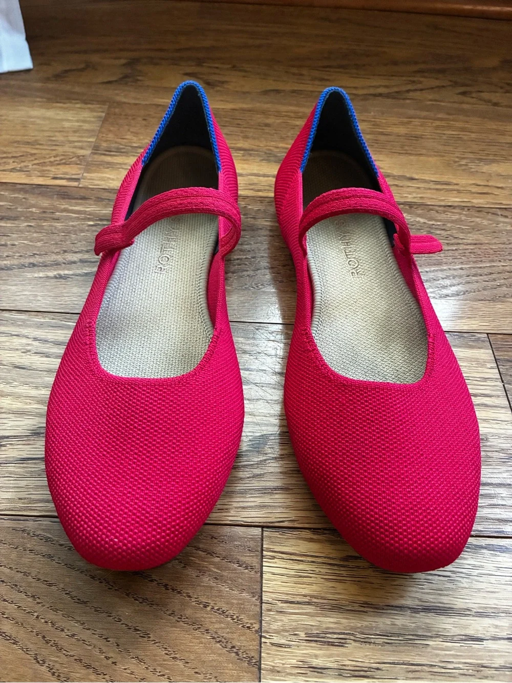 Rothy's Red Square Mary Jane Flats